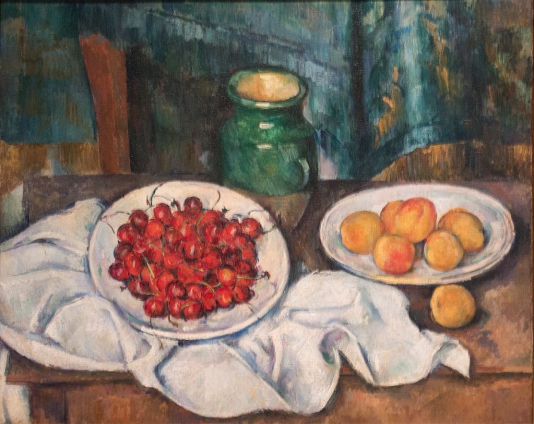 20150815_172737 RX100M4.jpg - Paul Cezane, France, StillLike with Cherries and Peaches, 1885-87. LA County Museum of Art